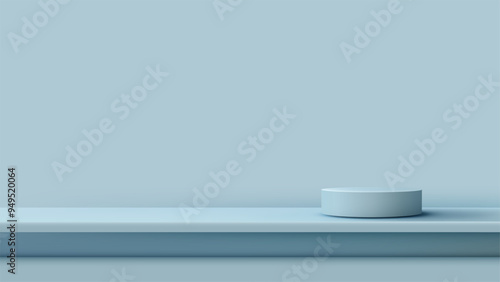 3D Blue Cylindrical Podium ...