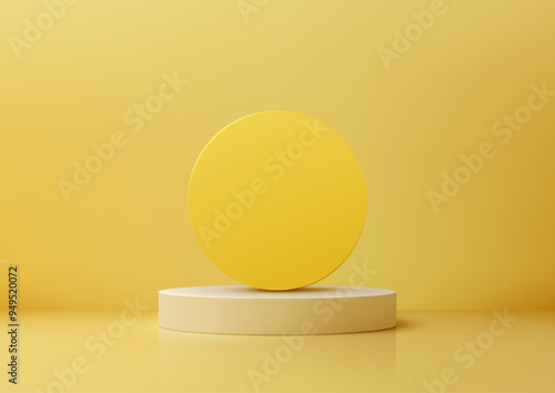 Minimalist 3D Yellow Circle...