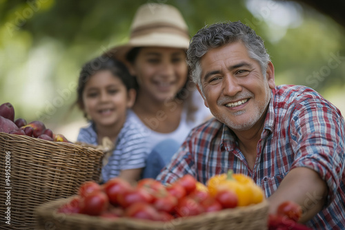 Hispanic Family At Picnic