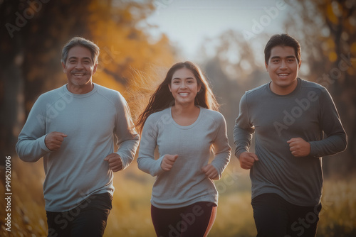 Hispanic Family Exercising