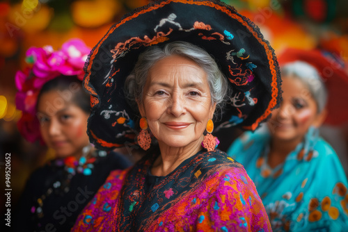 Mexican Family On White Bac...