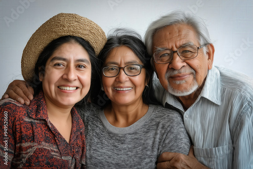 Mexican Family On White Bac...