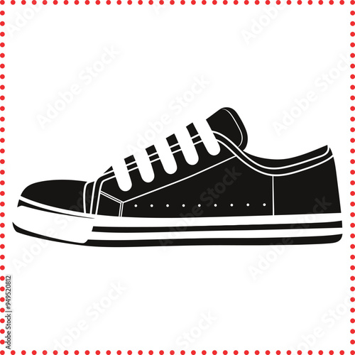 Versatile Converse Shoe Silhouette for Fashion Designers, Iconic High Top Canvas Sneaker Outline