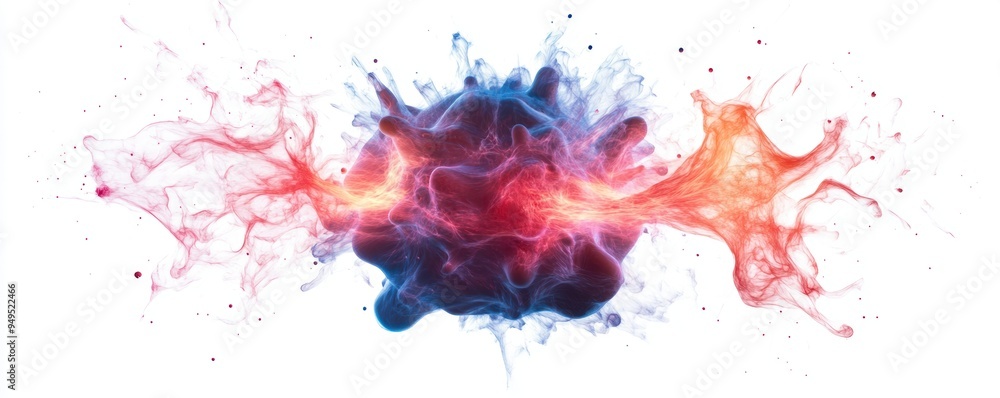a subatomic particle collision in nuclear physics. a subatomic particle collision in nuclear physics.