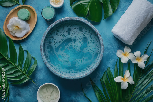 Spa Concept On Blue Background