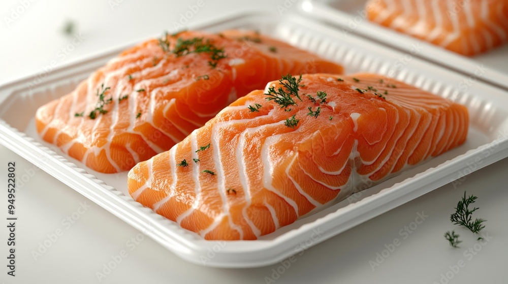 Fresh Salmon Fillets in Packaging Generative AI Fresh Salmon Fillets in Packaging Generative AI