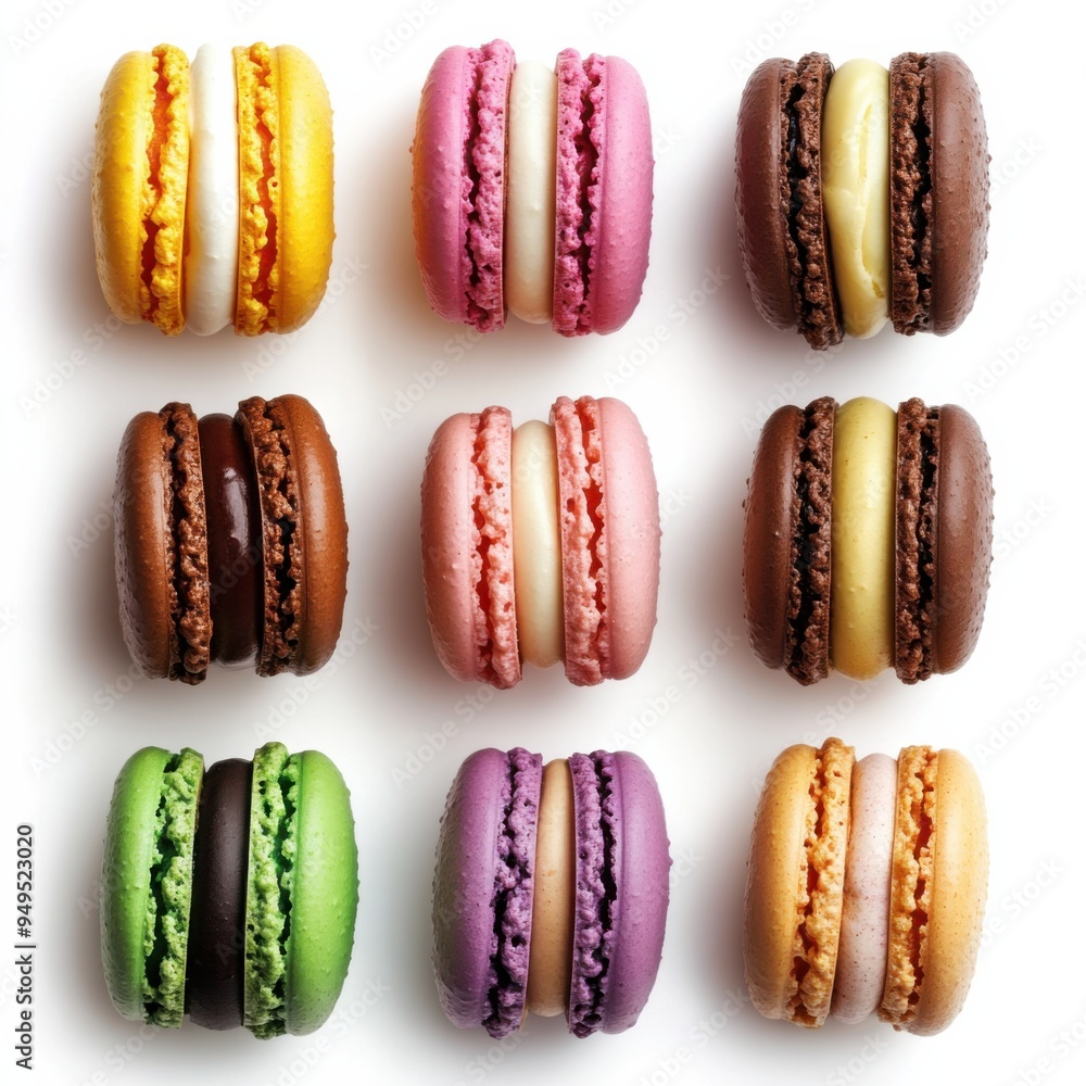 Macarons on a white background Macarons on a white background