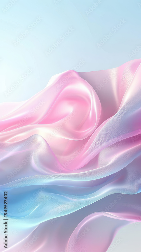 A pink, blue, and purple fabric with a flowy, wavy texture A pink, blue, and purple fabric with a flowy, wavy texture