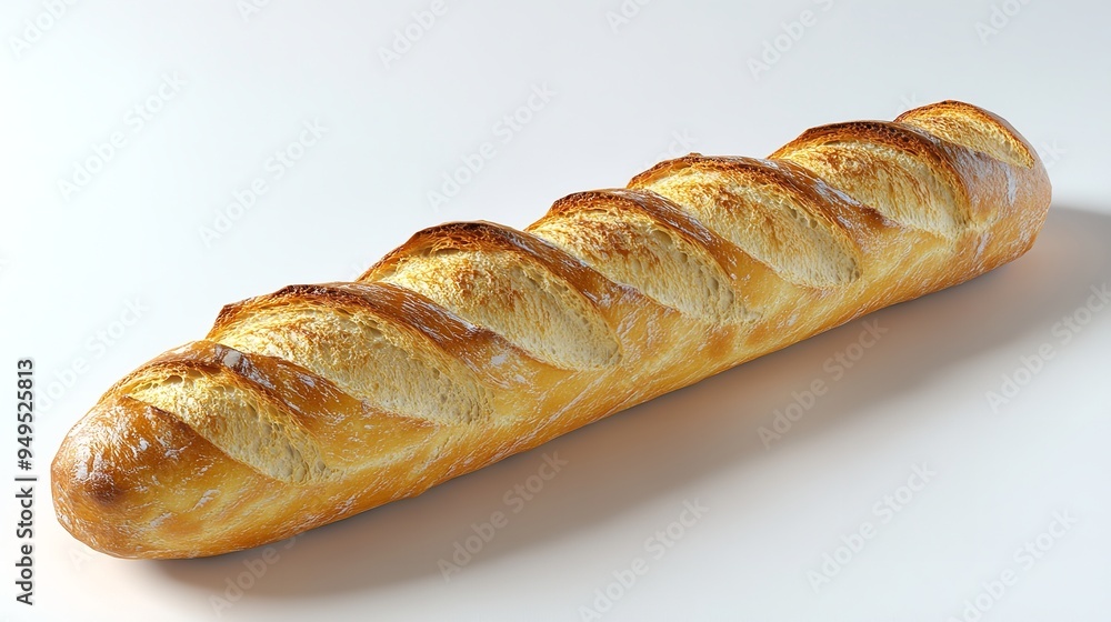 Deliciously baked baguette ready to be savored Deliciously baked baguette ready to be savored