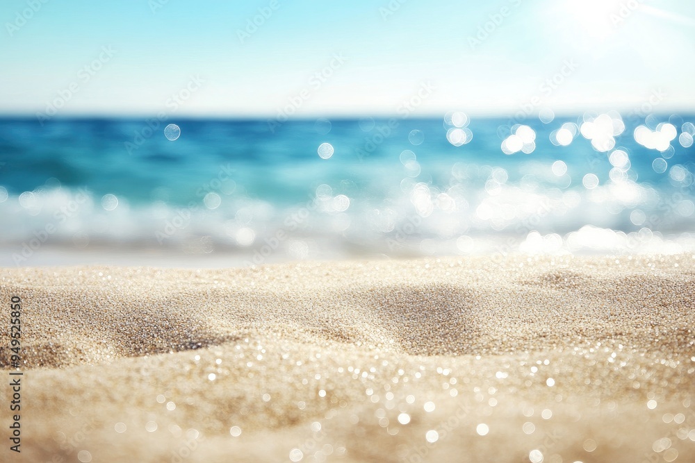 Beach And Sea - Summer Vacation On Sunny Sand With Glittering On Defocused Ocean , ai Beach And Sea - Summer Vacation On Sunny Sand With Glittering On Defocused Ocean , ai