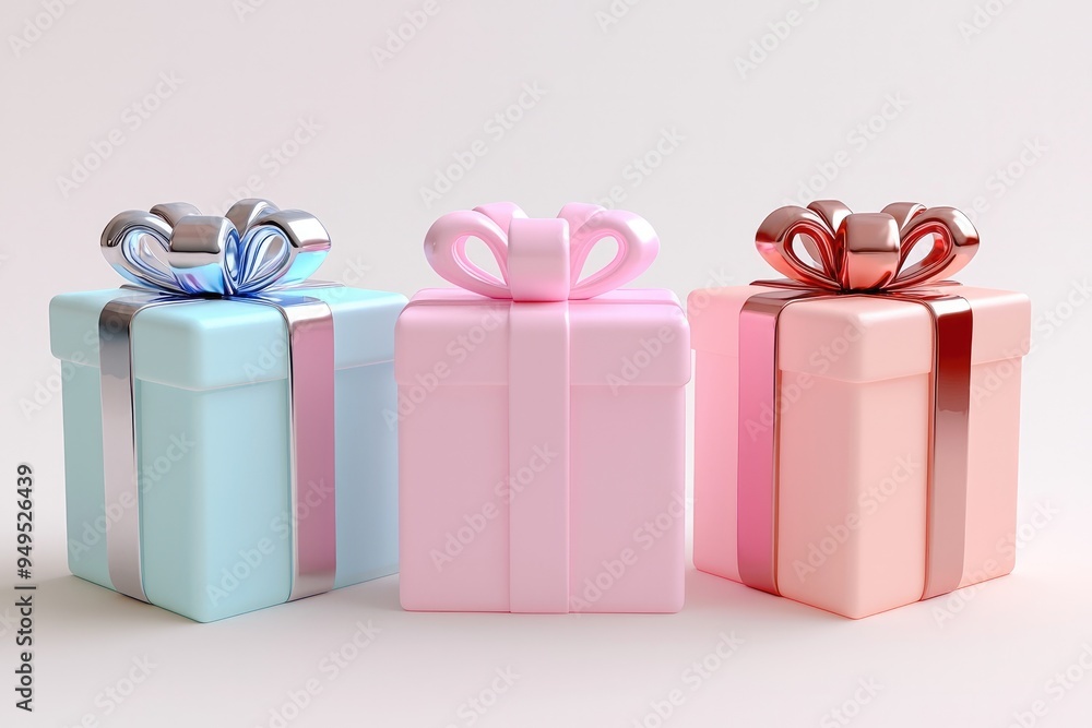Obraz premium Assortment of colorful gift boxes with bows