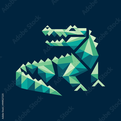 crocodile logo design Abstract colorful polygon