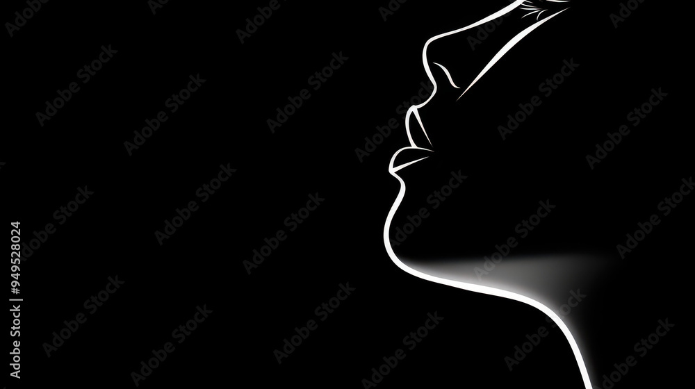 A striking silhouette of a girl stands out in the dark, with an abstract eye gazing upward, evoking mystery and depth. A striking silhouette of a girl stands out in the dark, with an abstract eye gazing upward, evoking mystery and depth.