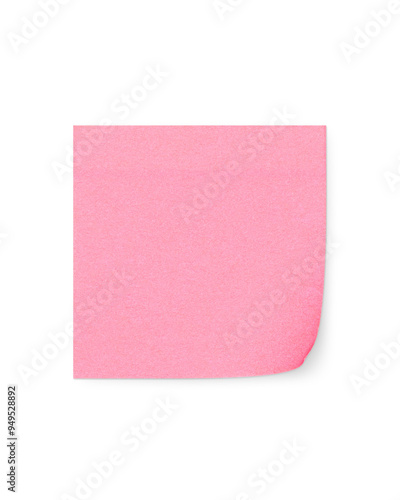 Square sticky note with shadow. Pink color