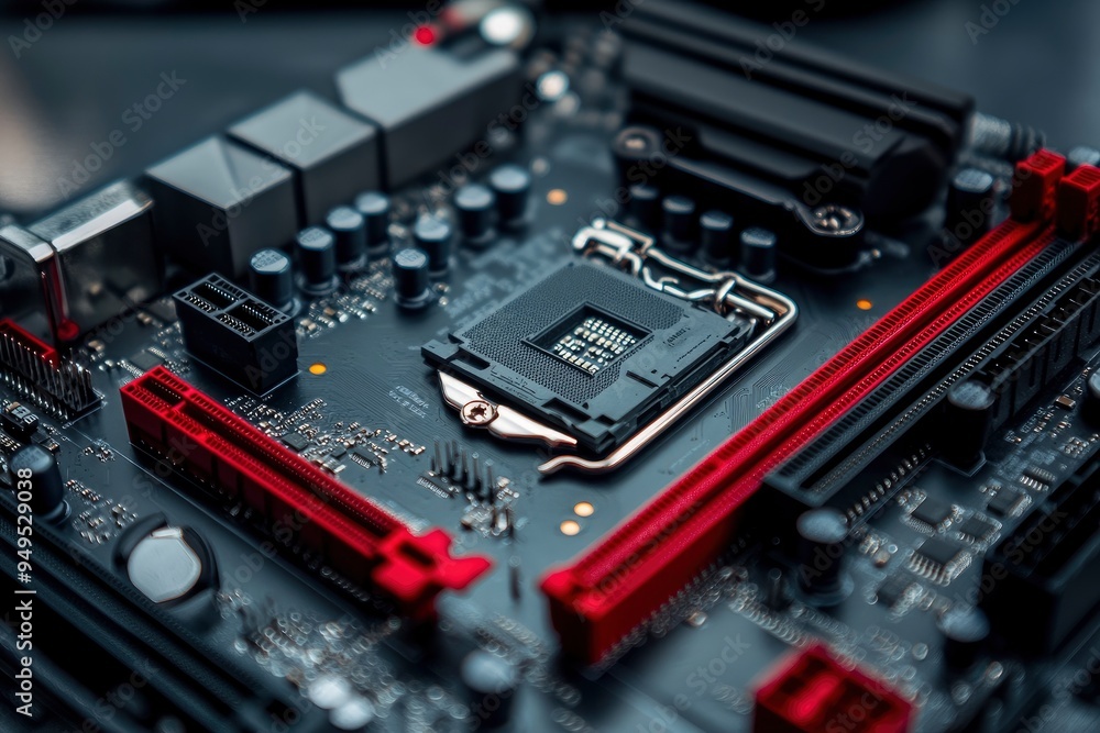 concept The motherboard in the picture is Brain Technology RAM Gaming. This motherboard has chipset and supports 12th Core processors , ai concept The motherboard in the picture is Brain Technology RAM Gaming. This motherboard has chipset and supports 12th Core processors , ai