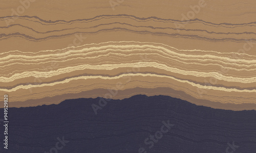Geological subsurface. Layered of rock and organic strata. Geologic cross section.
