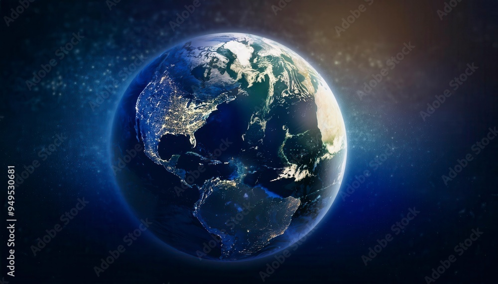 Fototapeta premium Planet earth from the space. Generated image