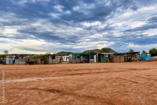 ditch and garbage in the ,slum informal settlement in cape town, western province, south africa