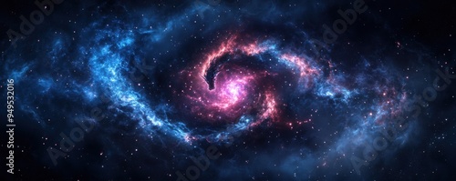 a cosmic dragon swirling through a galaxy, surrounded by stars and nebulas.