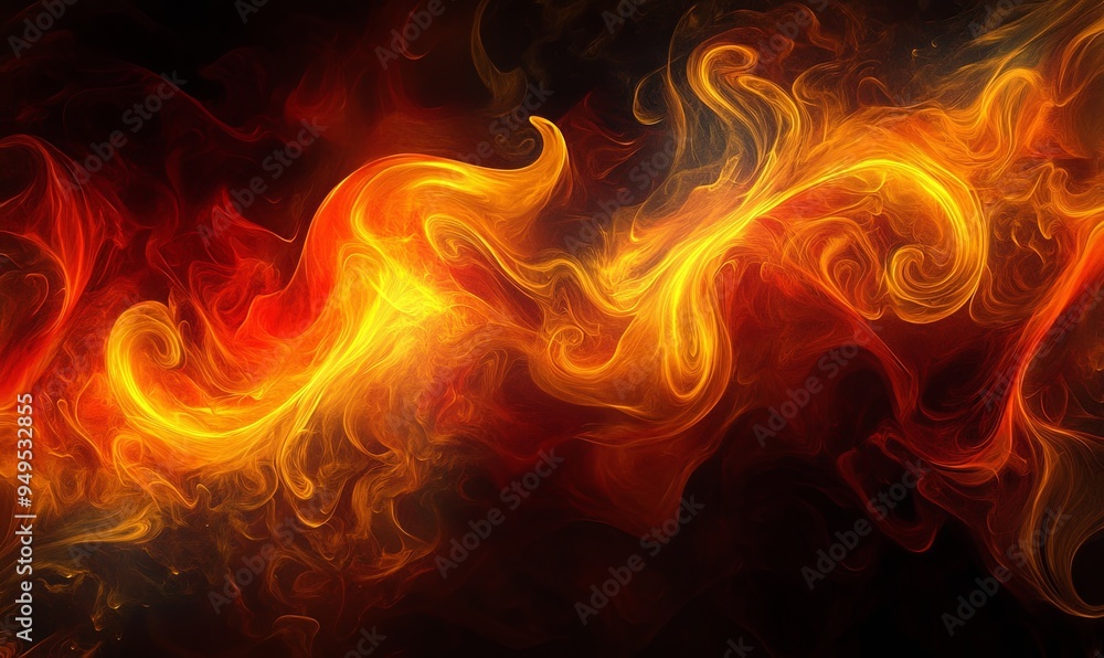 A long, curving flame of fire with a black background A long, curving flame of fire with a black background
