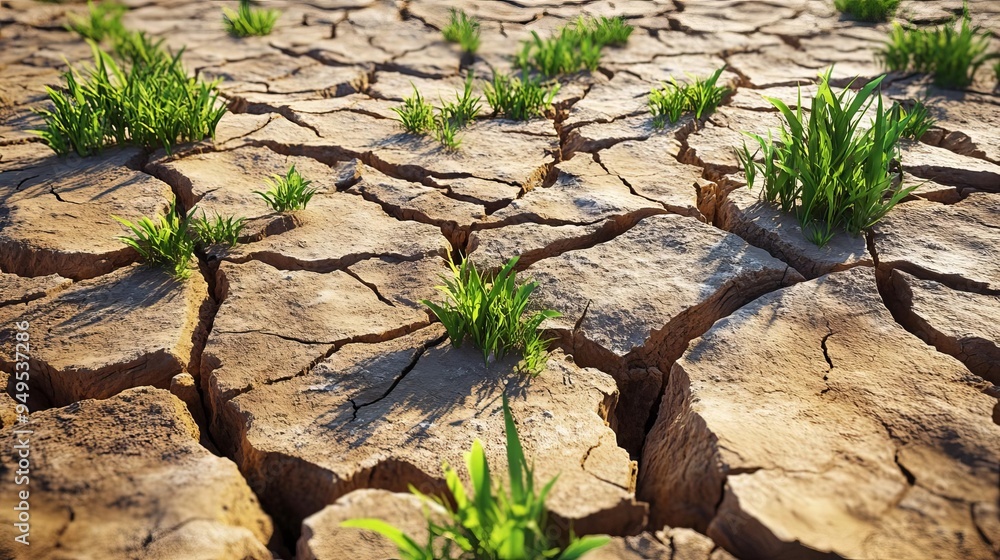Close-up of cracked dry earth, showing deep fissures, high-definition textures, desolate and barren landscape, climate change concept, nature's rawness, monochromatic tones Close-up of cracked dry earth, showing deep fissures, high-definition textures, desolate and barren landscape, climate change concept, nature's rawness, monochromatic tones