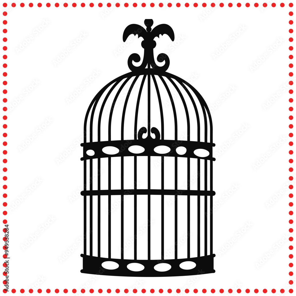 Elegant Black and White Bird Cage Silhouette Set with Intricate Details, Perfect for Vintage Inspired Designs, Home Decor, and Artistic Projects Elegant Black and White Bird Cage Silhouette Set with Intricate Details, Perfect for Vintage Inspired Designs, Home Decor, and Artistic Projects