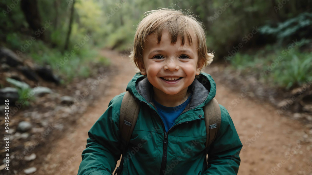 child toddler caucasian boy hiking trail background portrait child toddler caucasian boy hiking trail background portrait