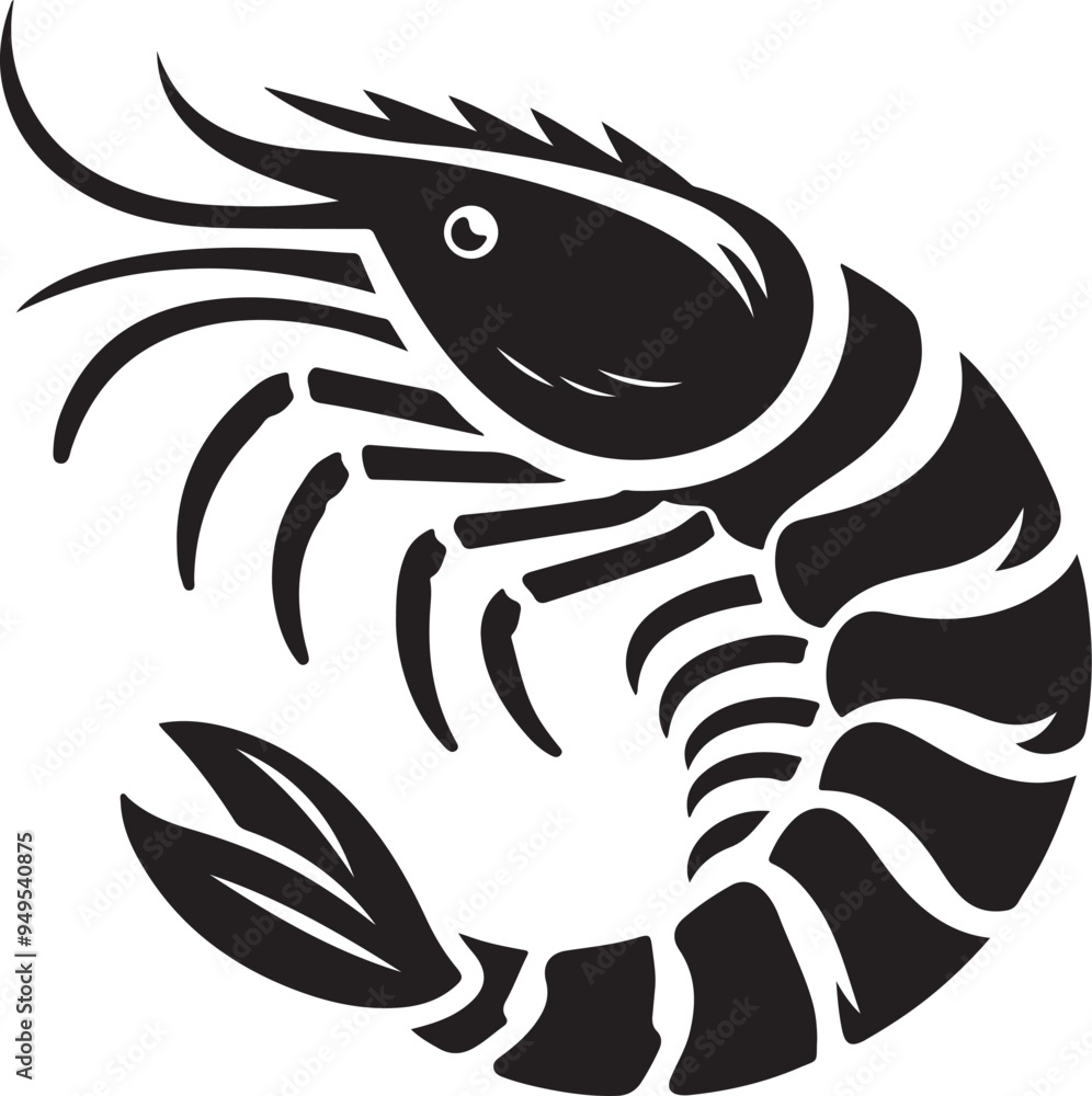 Shrimp silhouette vector illustration Shrimp silhouette vector illustration