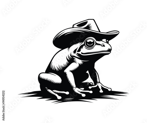 Cowboy Frog Vector