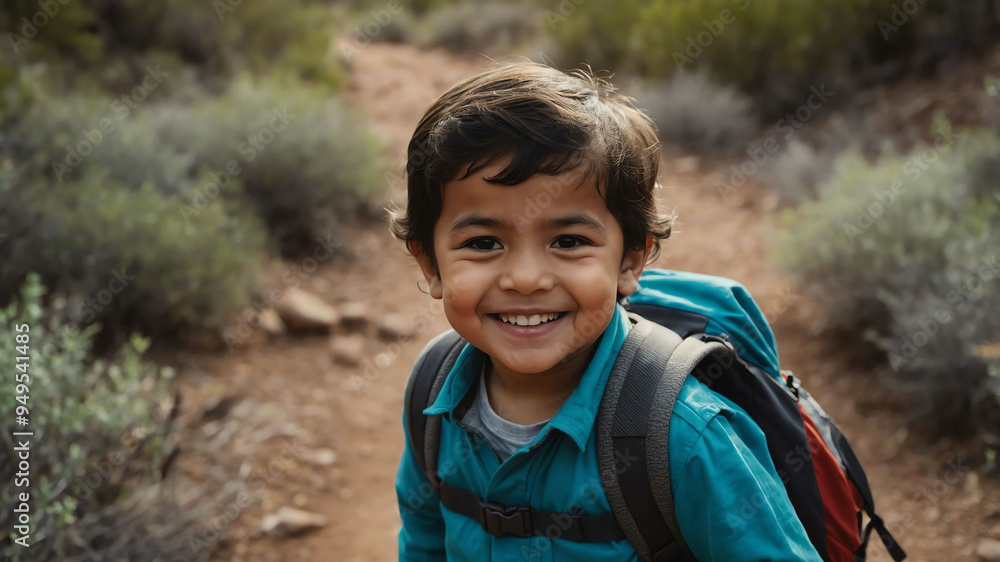 child toddler hispanic boy hiking trail background portrait child toddler hispanic boy hiking trail background portrait