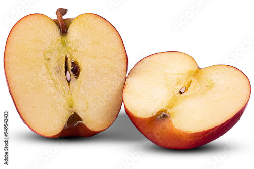 Sliced red apples isolated on transparent background photo