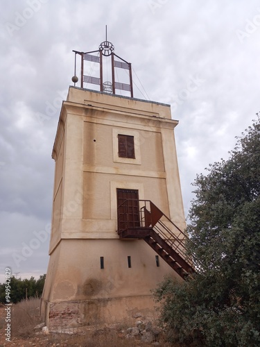 Photograph of the optical telegraph located in Arganda del Rey, reconstructed, fortified signal tower from the 19th century photo