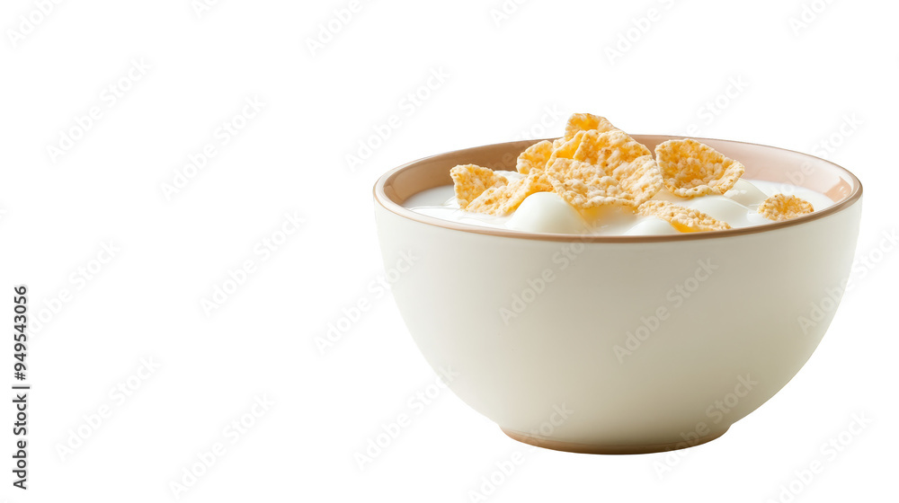 Bowl of Cereal with Milk and Corn Flakes Bowl of Cereal with Milk and Corn Flakes