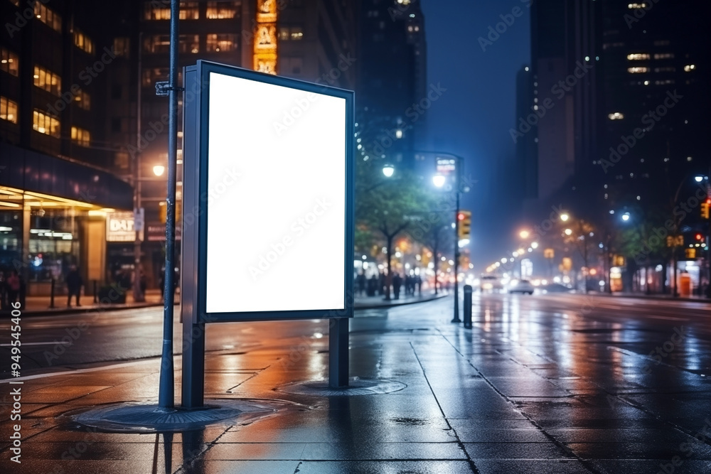 Fotografie White Billboard on Street Corner
