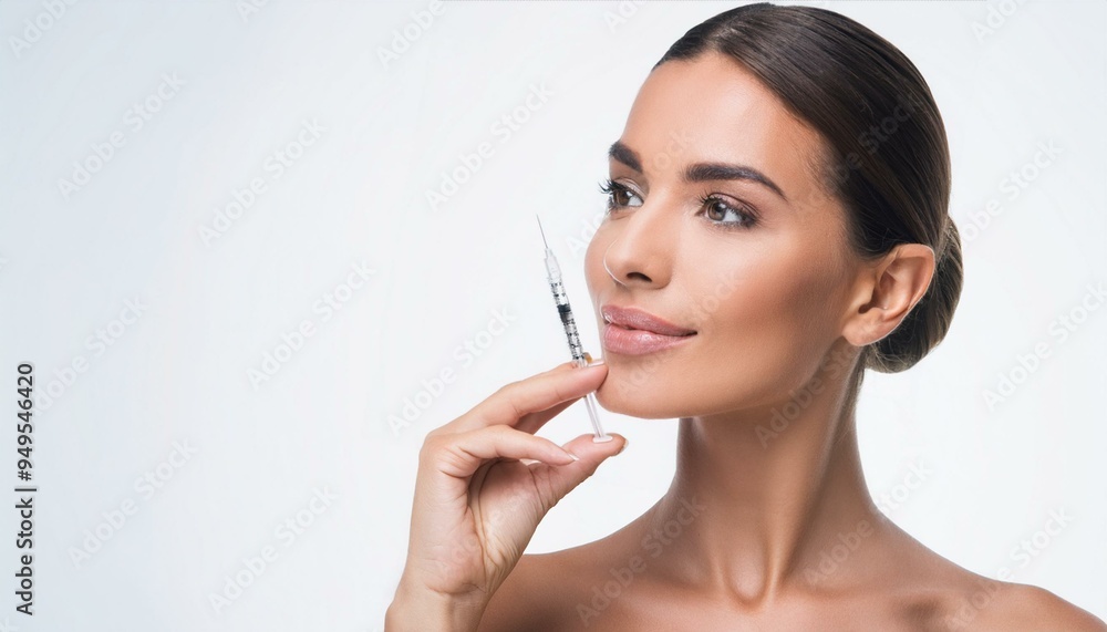 Firefly cropped view of cosmetologist making beauty injection in nose to attractive woman isolated Firefly cropped view of cosmetologist making beauty injection in nose to attractive woman isolated