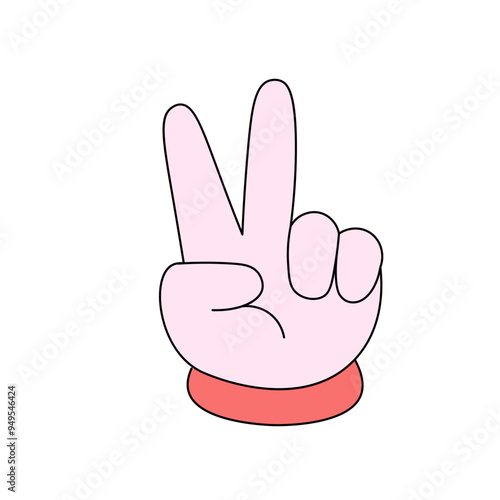 Pink Groovy 70s Peace Hand