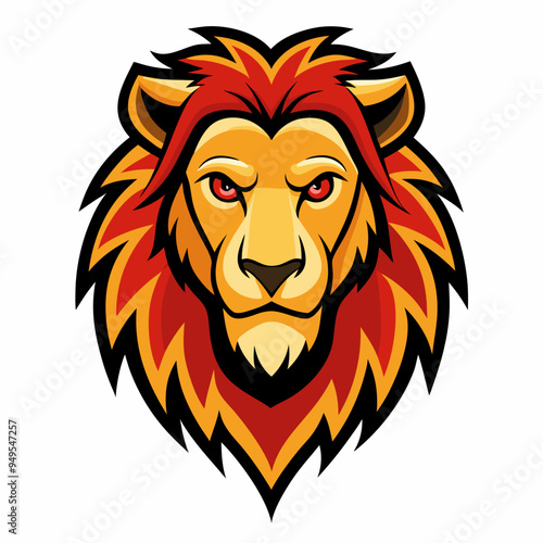 vector lion lion head, logo style 