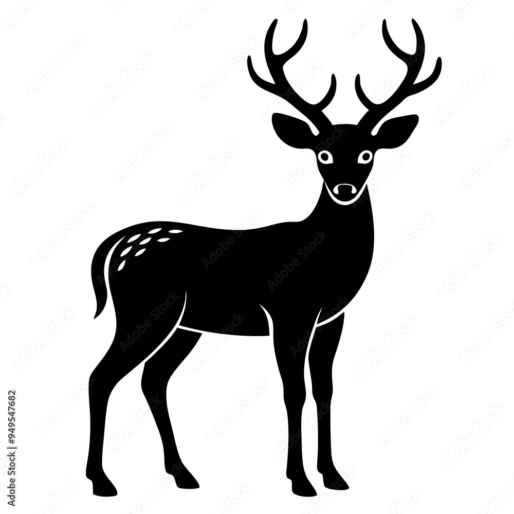 Deer Silhouette Black Vector Deer Silhouette Black Vector