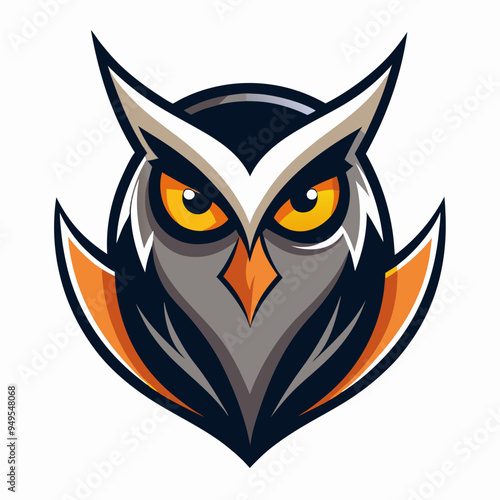 owl head logo, mysterious owl logo