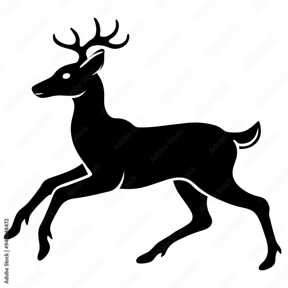 Deer Silhouette Black Vector Deer Silhouette Black Vector