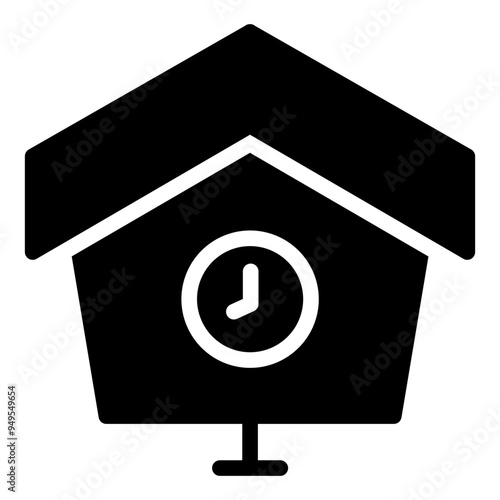 cuckoo clock icon solid style photo