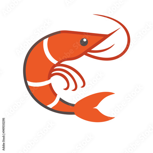 shrimp, vector illustration, silhouette, logo icon 