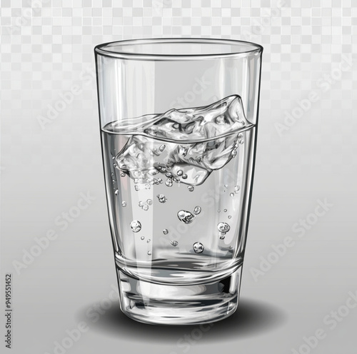 Transparent background,  water glass photo