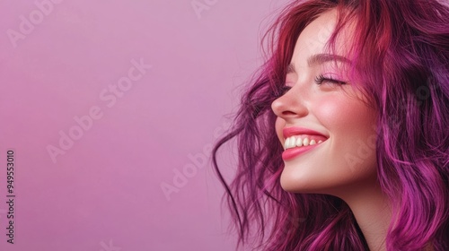 A beautiful young woman with bright hair