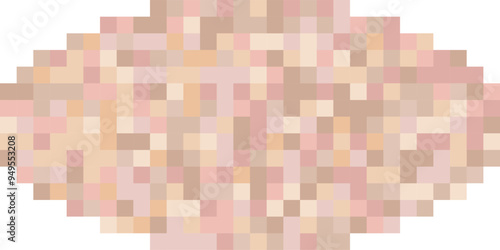 Pixelated skin nude tone censorship bar in oval shape. Ideal for use in content moderation, video production, and social media graphics.