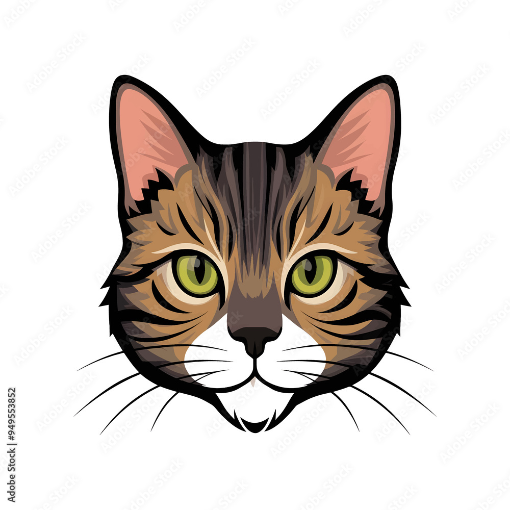 illustration of cat face illustration of cat face
