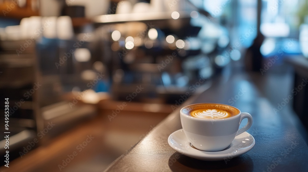 A cup of coffee at the counter A cup of coffee at the counter