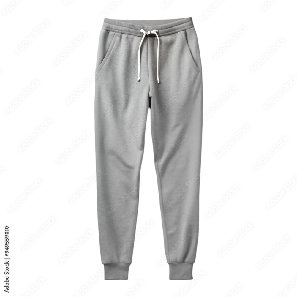 Grey jogger pants mockup Isolated white background Grey jogger pants mockup Isolated white background