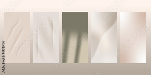 Nude gradient background with waves to create a trendy cover. Beige texture for web design.