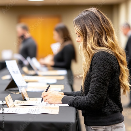 A financial literacy fair with booths offering advice and resources photo